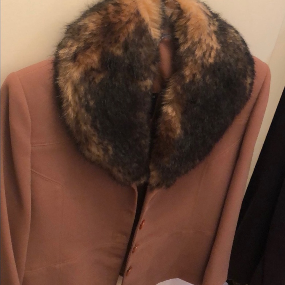 Classy Carmel-Colored 2-Piece Suit, Size 4